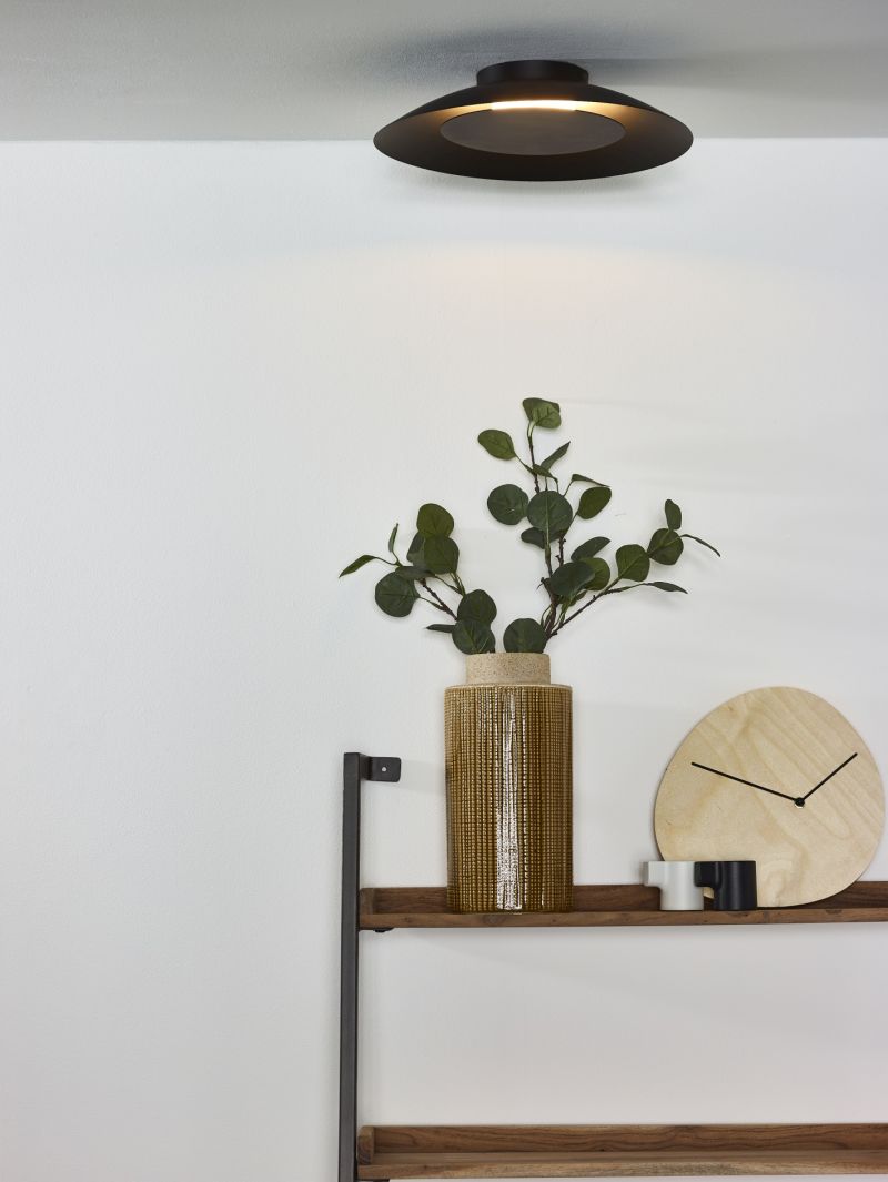 Lucide FOSKAL - Zapustené stropné svietidlo - Ø 34,5 cm - LED - 1x12W 2700K - Čierna